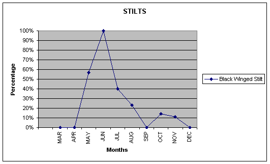 This graph shows the percentage of sightings of monthly trips